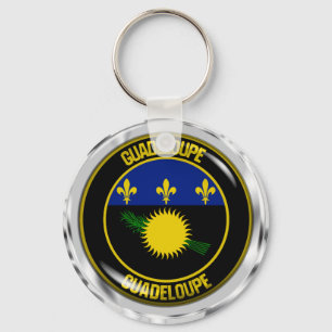 Guadeloupe Round Emblem Key Ring