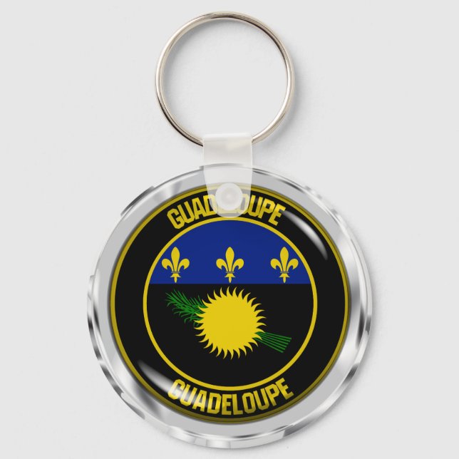 Guadeloupe Round Emblem Key Ring (Front)