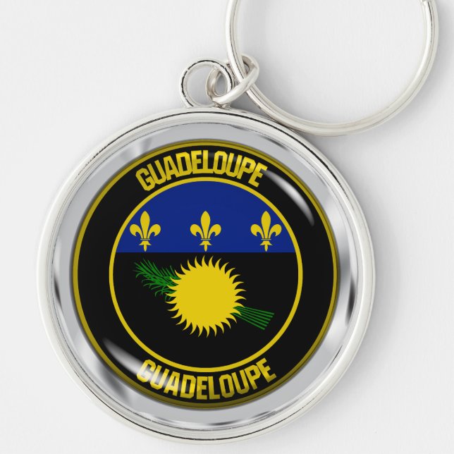 Guadeloupe Round Emblem Key Ring (Front)