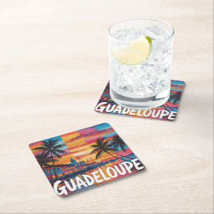 Guadeloupe Square Paper Coaster