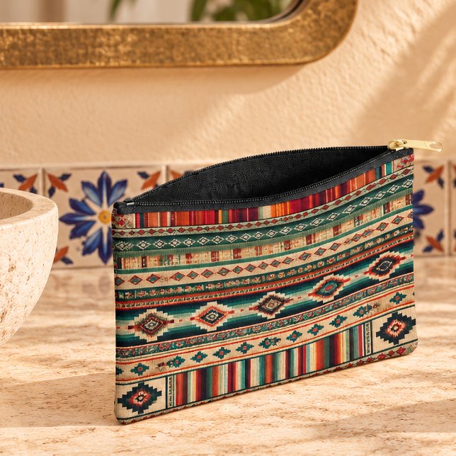 “GUAJILLO”  HISPANIC-HERITAGE LARGE ACCESSORY POUCH ("GUAJILLO" LARGE ACCESSORY POUCH
12" X 8.5")