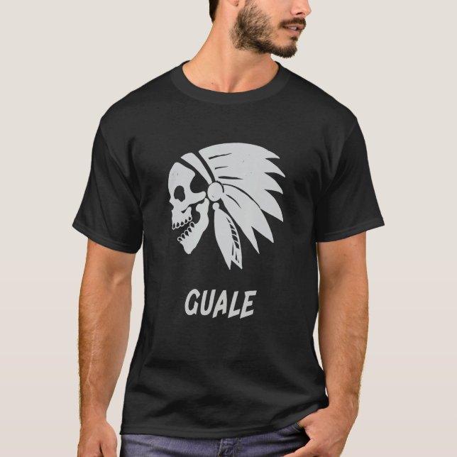 Guale Native American Indian Born Freedom Evil Sku T-Shirt (Front)