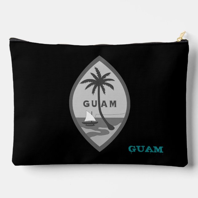 Guam bag, Guamaian coat of arms / flag Accessory Pouch (Back)