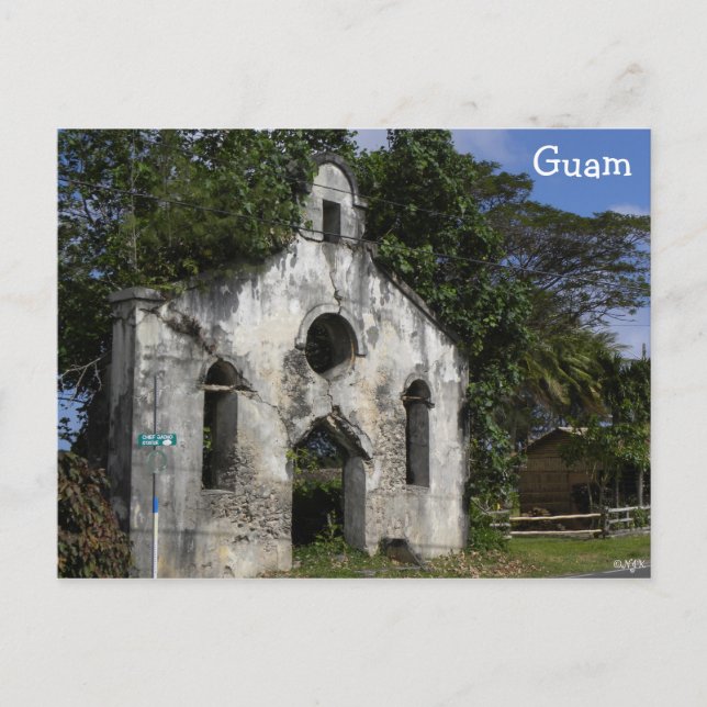Guam Baptist Church Ruins Postcard (Front)