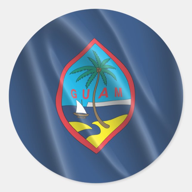GUAM CLASSIC ROUND STICKER (Front)