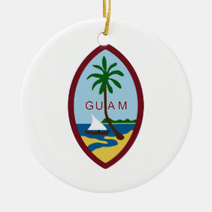Guam Coat of Arms Ceramic Tree Decoration