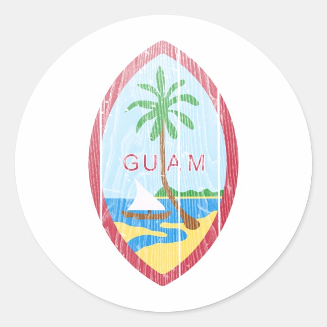 Guam Coat Of Arms Classic Round Sticker (Front)