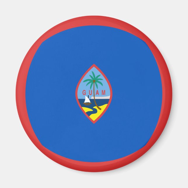 Guam Fisheye Flag Magnet (Front)