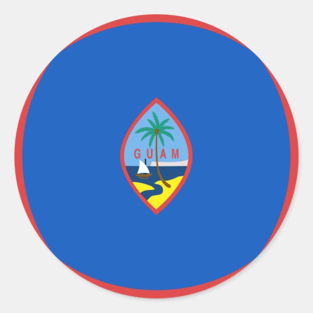 Guam Fisheye Flag Sticker (Front)