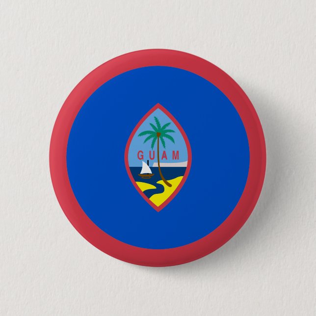 Guam Flag 6 Cm Round Badge (Front)