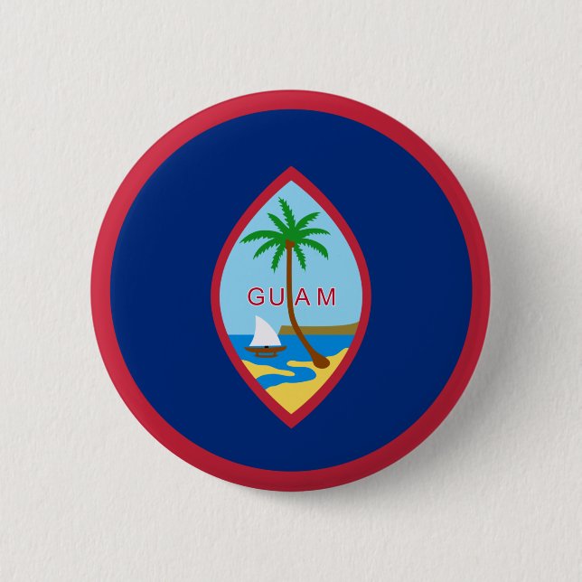 Guam flag  6 cm round badge (Front)