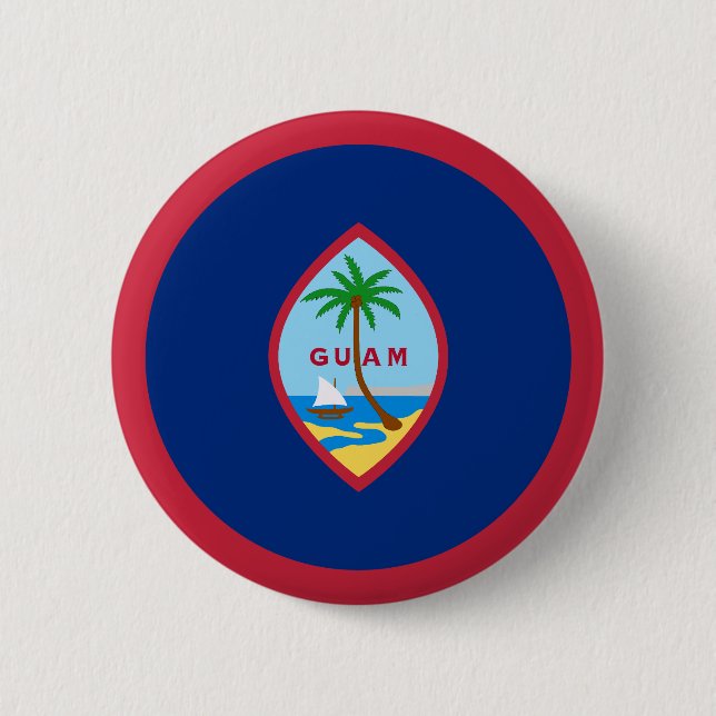Guam Flag 6 Cm Round Badge (Front)