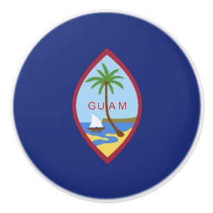Guam flag ceramic knob