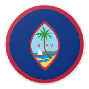Guam flag ceramic knob