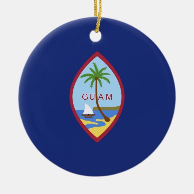 Guam flag ceramic ornament (Front)