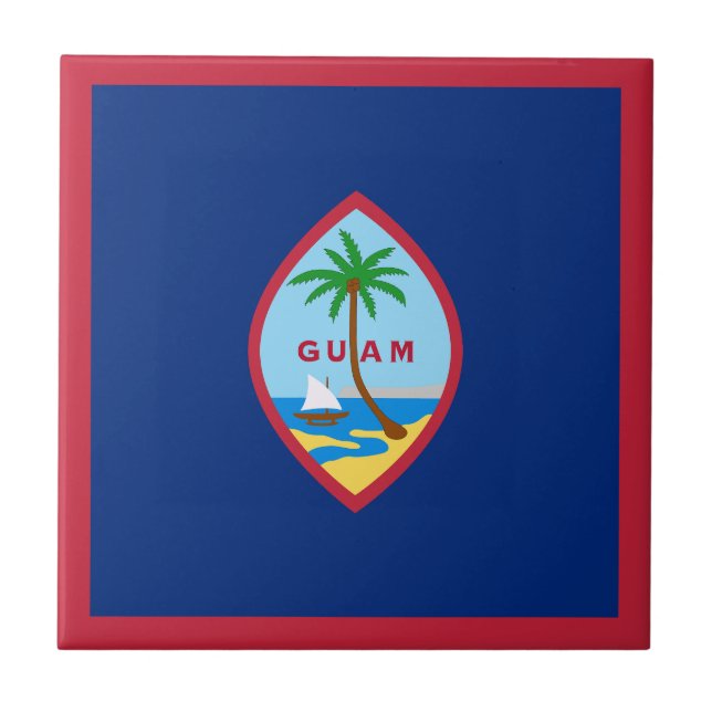 Guam Flag Ceramic Tile (Front)