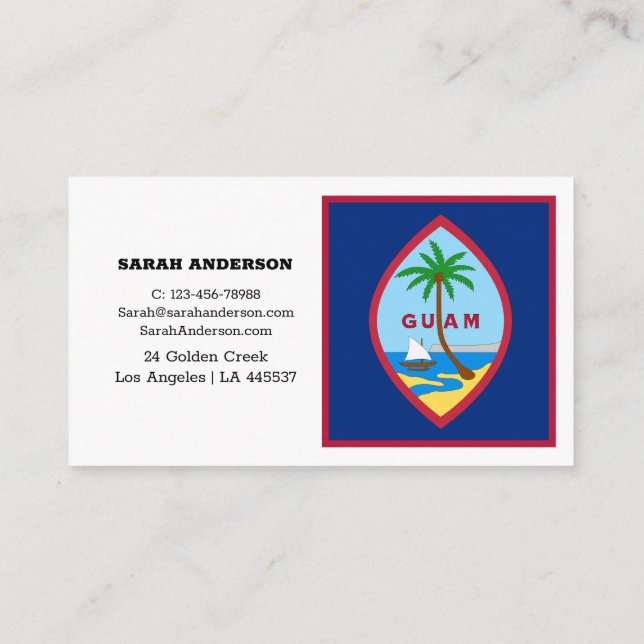 Guam Flag Elegant Business Cards / USA (Back)