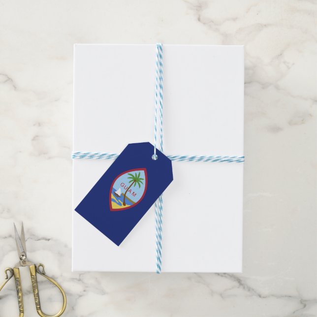Guam flag gift tags (With Twine)