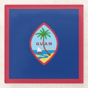 Guam Flag Glass Coaster