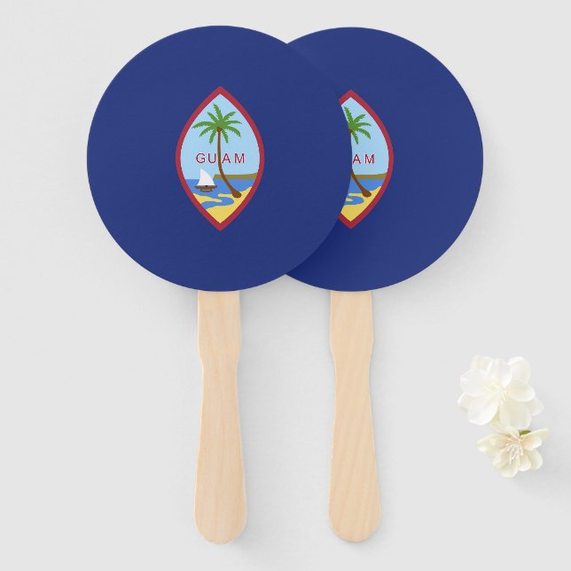 Guam flag hand fan (Front and Back)