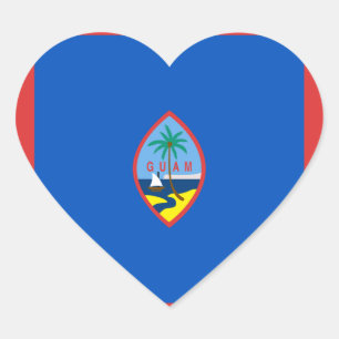 Guam Flag Heart Sticker