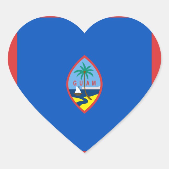 Guam Flag Heart Sticker (Front)