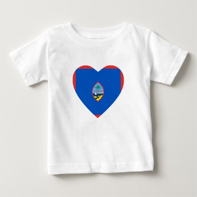 Guam Flag Heart T-Shirt (Front)