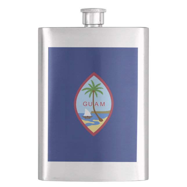 Guam flag hip flask (Front)