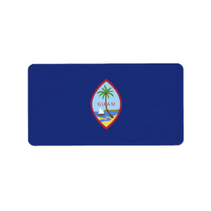 Guam flag label