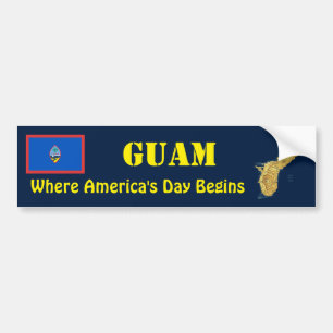 Guam Flag + Map Bumper Sticker