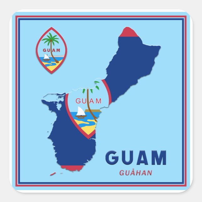 Guam Flag Map & Seal (Front)