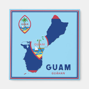 Guam Flag Map & Seal Magnet
