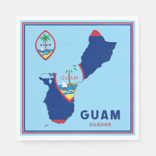 Guam Flag Map & Seal Napkin