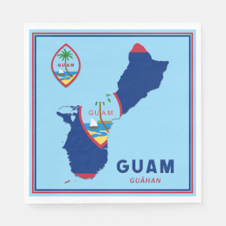 Guam Flag Map & Seal Napkin