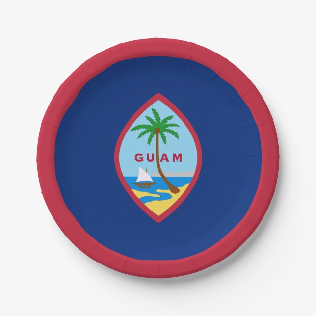 Guam Flag Paper Plate (Front)