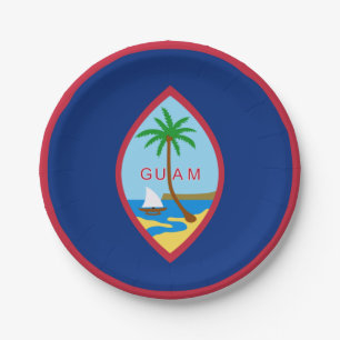 Guam flag paper plate