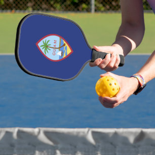 Guam flag pickleball paddle