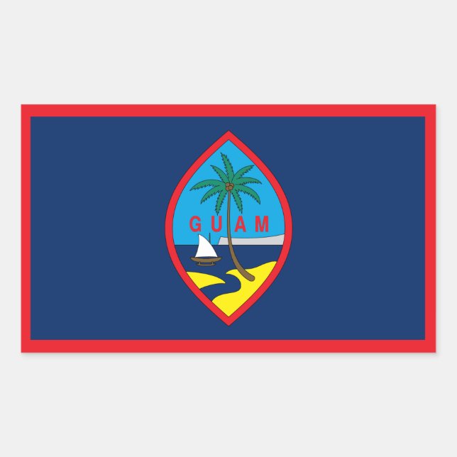 Guam Flag Rectangular Sticker (Front)