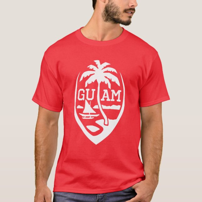 Guam Flag Seal USA 671 | Guamanian Mens Chamorro R T-Shirt (Front)