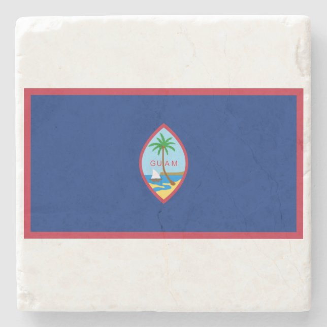 Guam Flag Stone Coaster (Front)