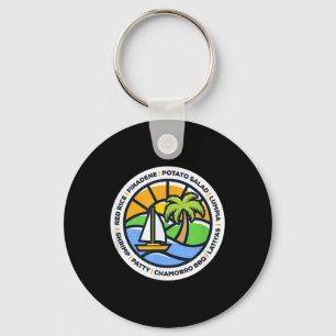 Guam Food - Finadene, Red Rice, Lumpia, Chamorro B Key Ring
