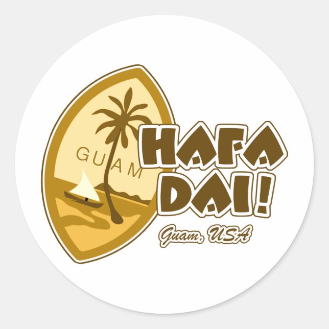 Guam Hafa Dai Classic Round Sticker (Front)