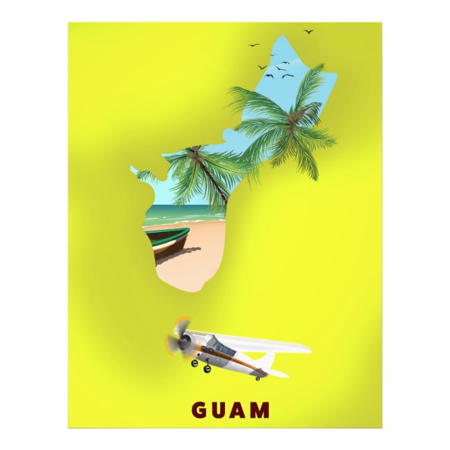 Guam illustrated map travel poster (Front)