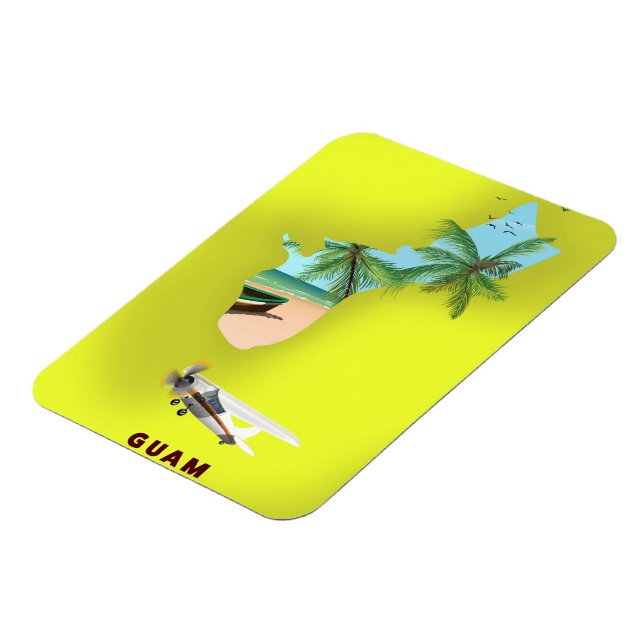 Guam illustrated map travel poster magnet (Left Side)
