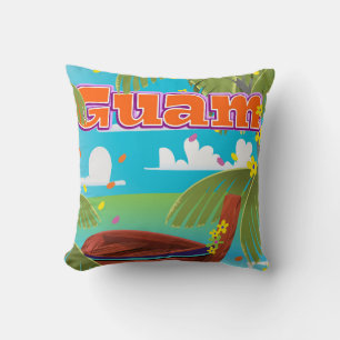 Guam Island holiday travel poster. Cushion