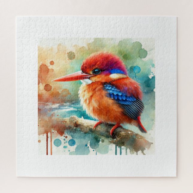 Guam kingfisher 310724AREF135 - Watercolor Jigsaw Puzzle (Vertical)