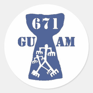 Guam latte stone classic round sticker