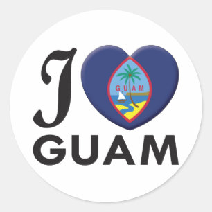 Guam Love Classic Round Sticker