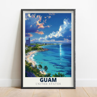 Guam Poster - Guam Print -Tumon Bay Art -Guam Pain