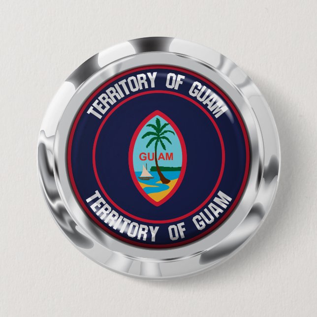 Guam Round Emblem 7.5 Cm Round Badge (Front)